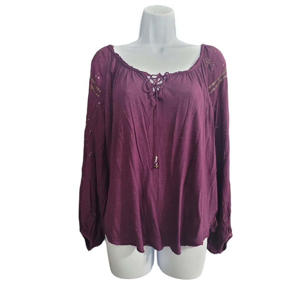 Free People‎ Beautiful Purple Blouse with Beading size Small